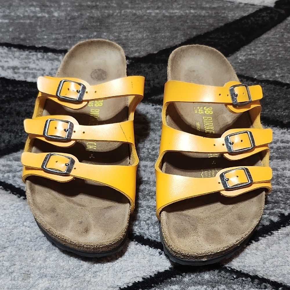BIRKENSTOCK FLORIDA BIRKO-FLOR 3-STRAPS MANGO SLIP-ON SANDAL SIZE 38